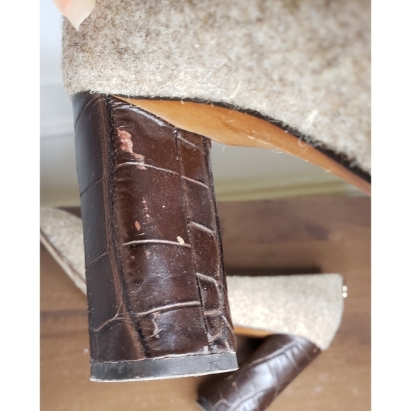 Coach Ophelia Lux Felt Taupe High Heel Pumps - Picture 9 of 13